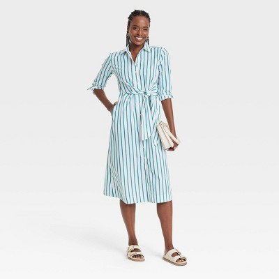 ワンピース S tie shirt dress THEREDTHREAD ワンピース S tie shirt dress THEREDTHREAD THEREDTHREAD / ザレッド