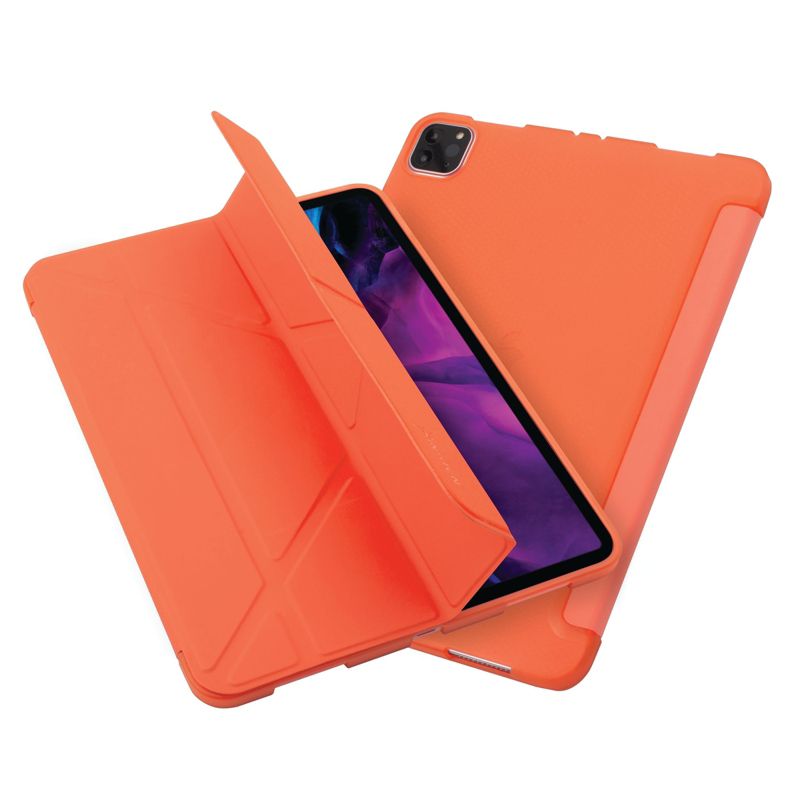 Insten - Tablet Case for iPad Pro 11" 2020, Multifold Stand, Magnetic Cover Auto Sleep/Wake, Pencil Charging, Orange, 1 of 10
