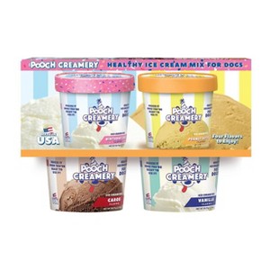 Pooch Creamery Ice Cream Mix Peanut Butter Dog Treats Assorted Gift Pack - 4ct - 1 of 4