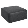 PAGED 30 Inch PU Leather Ottoman, Modern Square Vanity Chair Footrest Ottoman with High-density Foam Padding for Living Room, Bedroom - 3 of 4