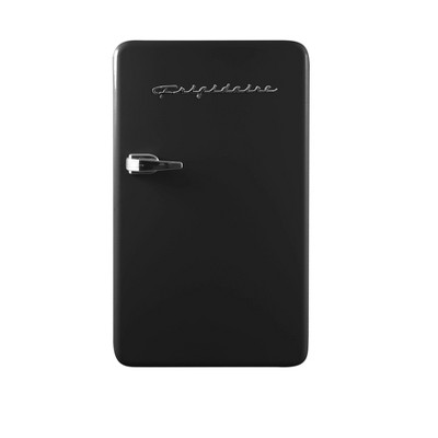 Black Retro Compact Refrigerator with Silver Handle, 3.2 Cu. Ft.