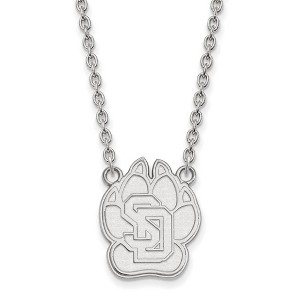 Black Bow Jewelry 14k White Gold South Dakota Coyotes NCAA Necklace 18 Inch - 1 of 4
