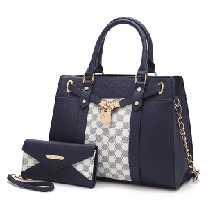 MKF Collection Christine Circular Print Vegan Leather Satchel Bag for Women with Matching Wallet by Mia K - 1 of 4