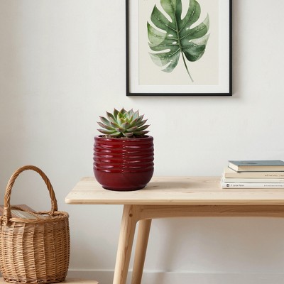 SpassWay 22" Dia Outdoor Indoor Ceramic Planter Pot Decorative Planter with Drainage Hole Patio Flower Pot
