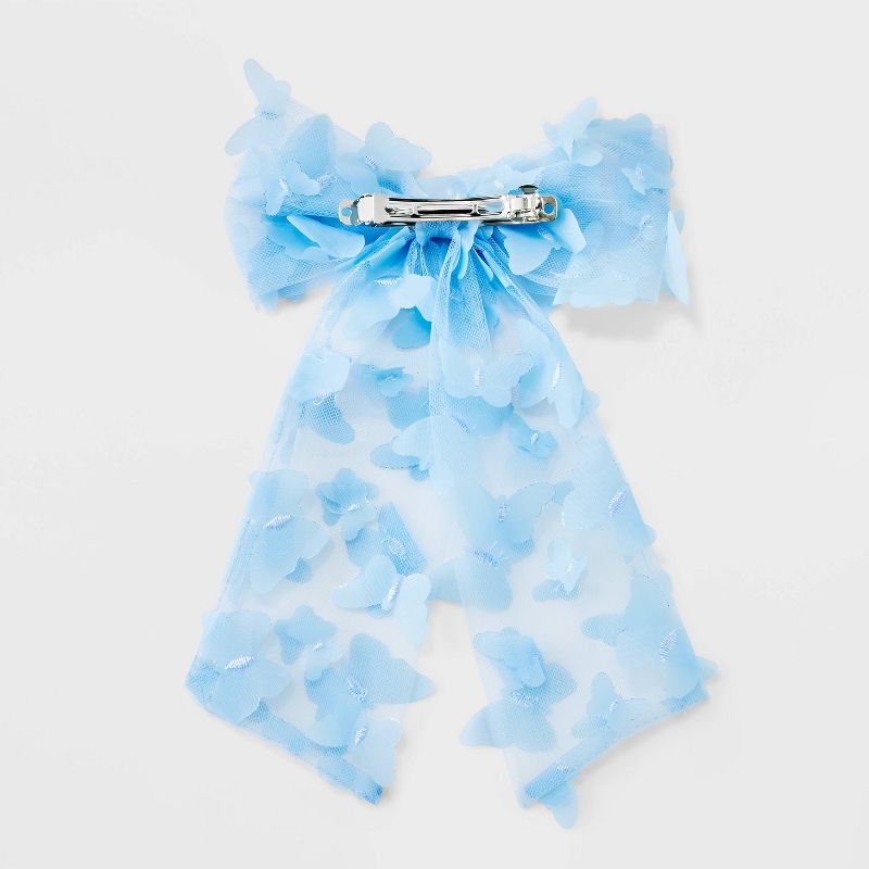 3D Butterfly Bow Hair Barrette - Wild Fable&#8482; Blue, 3 of 5