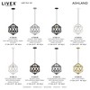 Livex Lighting Ashland 1 - Light Pendant in  Textured White/Antique Brass - 3 of 4