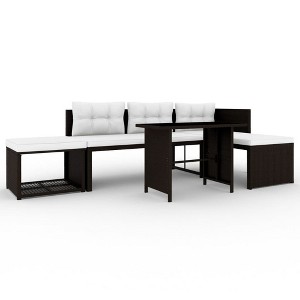 vidaXL Sofa Set Brown and cream white - 1 of 4