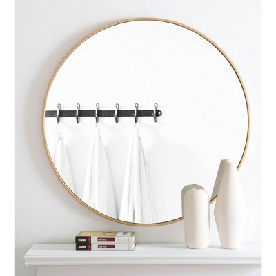 36" Gold Round Metal Bathroom Vanity Mirror