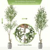 Olive Trees Artificial Indoor, Tall Faux Olive Tree with White Tall Planter - 4 of 4