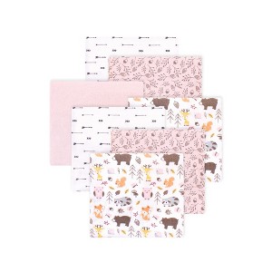 Little Treasure Hudson Baby Girls Cotton Poly Flannel Receiving Blankets 7Pk Multipack - 1 of 2