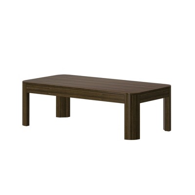 Walnut 48" Rectangular Pine Wood Coffee Table