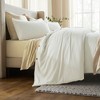 100% Cotton Linen Texture Vintage Wash Percale Duvet Cover Set by Blue Nile Mills - 2 of 4