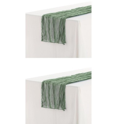 Unique Bargains Wedding Party Decorations Cheesecloth Table Runner 12 Packs