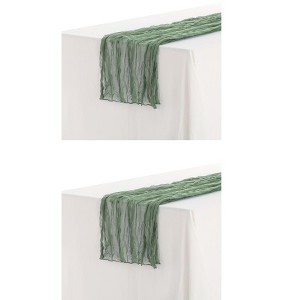 Unique Bargains Wedding Party Decorations Cheesecloth Table Runner 12 Packs - 1 of 4