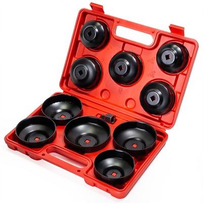 XtremepowerUS 10-Pieces Universal Oil Change Filter Cap Wrench Cup Socket Set
