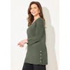 Catherines Women's Plus Size Suprema Studio Snap Accent Tunic - 4 of 4