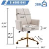 SKRAN Ergonomic Swivel Chair, Computer Office Chair, Height Adjustable Lounge Chair with Gold Base and Wheels for Home Office and Study Room - 3 of 4