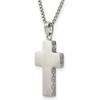Black Bow Jewelry Men's Stainless Steel Brushed Black Oxidized Cross Necklace, 19.75 In - 2 of 4