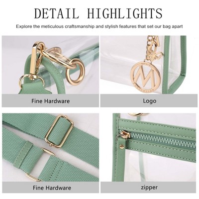 MKF Collection Gia Clear Crossbody Bag for Women by Mia K - Mint — фото 5
