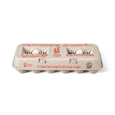 Cage-Free Large White Fresh Grade A Eggs (CA SEFS Compliant) - 24oz/12ct - Good & Gather™ (Packaging May Vary)