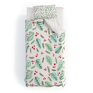 Angela Minca Xmas branches white Duvet Cover + Pillow Sham(s) - Deny Designs - 1 of 4