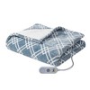 Plush to Faux-Shearling Heated Throw Blanket - Geometric Print with 5 Heat Settings, 3-Hour Auto Shut-Off, Machine Washable for Cozy Comfort - 3 of 4