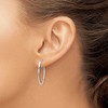 Black Bow Jewelry 2mm Twisted Oval Hoop Earrings in 14k White Gold, 30mm (1 3/16 Inch) - 3 of 4