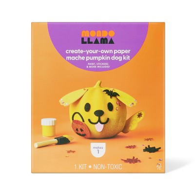 Halloween Craft Embellished Paper Mache Dog Pumpkin Painting Kit - Mondo Llama™