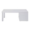 47.5" High Gloss and Chrome Coffee Table with Open Storage Compartments for Living Room - 4 of 4