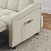 47" Velvet Loveseat Bed with Pull-Out Bed & USB Charging - 3 of 4