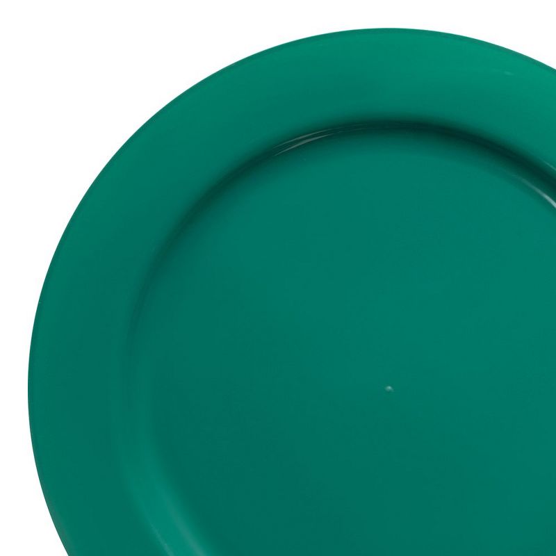 Smarty Had A Party Solid Green Holiday Round Disposable Plastic Dinner Plates (10.25") (120 Plates), 2 of 7