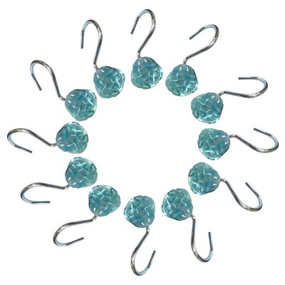 12ct Crystal Lucite Ocean Breeze Hooks Blue - Popular Bath Popular Home