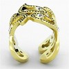 Slickblue Women’s Cuff-Style Swirl Ring in IP Gold Stainless Steel with Clear Synthetic Crystal Accents, size 5–10 - 3 of 4