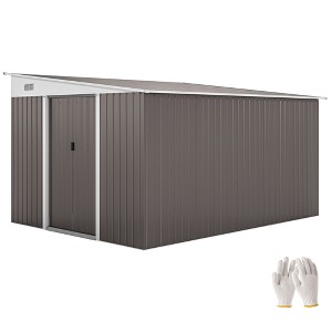 11' x 9' Metal Outdoor Storage Shed, Tool House with Double Lockable Doors for Backyard, Patio, Lawn, Garage - 1 of 4