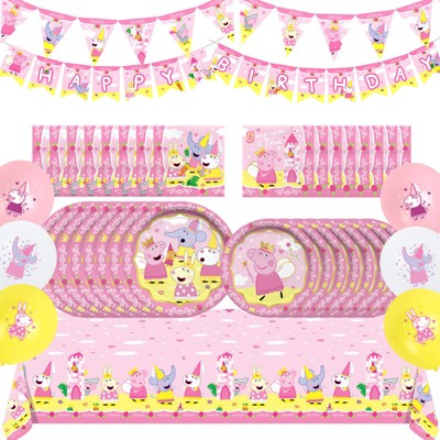 Treasures Gifted Princess Peppa Pig Birthday Supplies Complete Set for 24 Guests
