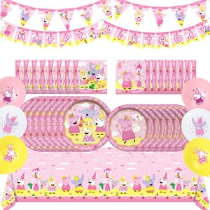 Treasures Gifted Princess Peppa Pig Birthday Supplies Complete Set for 24 Guests - 1 of 1