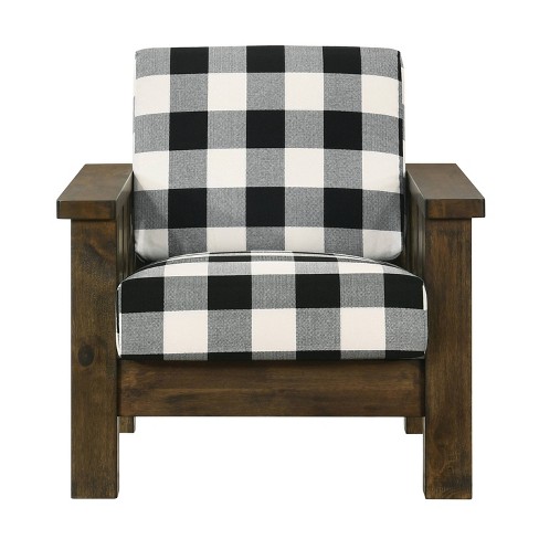 Buffalo plaid arm online chair