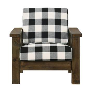 Jovie Gingham Rustic Wide Armchair - HOMES: Inside + Out