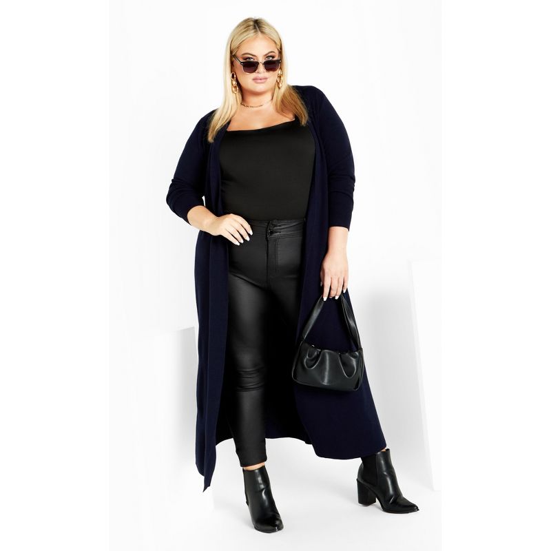 Women's Plus Size Goldie Cardigan - navy | CITY CHIC, 1 of 7