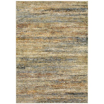 Oriental Weavers Atlas 8037J Gold/ Green Indoor Area Rug - 3'3" x 5'2"