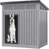 SEVOBAL Pet Crates and Houses Dog House Easy Assembly Open Roof Cleaning Weatherproof Spacious for Indoor and Outdoor, Gray, 42.87"*32.95"*31.61" - 4 of 4