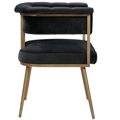 Gray Velvet Upholstered Arm Chair with Tapered Legs