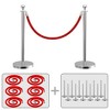 TinyHomie Stainless Steel Posts with Velvet Ropes for Events, Hotels, and Theaters - 3 of 4