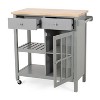 1 Door 1 Storage Drawer Kitchen Island Utility Storage Cart-Christopher Knight Home - 2 of 4