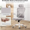Infurnic Task and Office Chairs, Office Chair with Adjustable Lumbar Support and Armrests, for Home and Office, Gray, 23.43"*23.43"*56.69" - 3 of 4