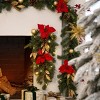 Barton 2PCS 28" Christmas Teardrop Swag Wreath Red & Gold w/Pinecones Pre-Lit - 3 of 3