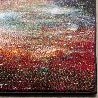 Handmade Purple/Multi Abstract Synthetic Runner Rug - 2'3" x 12'