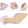 Perphy Women's Wedding Glitter Pointed Toe Slip-on Stiletto Heels Pumps - 3 of 3