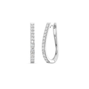 Gilded 1/4 to 2 Carat Total Weight Lab-Grown Diamond Prong Set Hoop Earrings in 925 Sterling Silver and 14KT Yellow Gold Plated Silver, Hinged Closure - 1 of 4