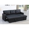 NicBex Line Sleeper Sectional Sofa,L-Shaped Couch with Reversible Storage Chaise for Living Room,Apartment,Office,Black - 4 of 4